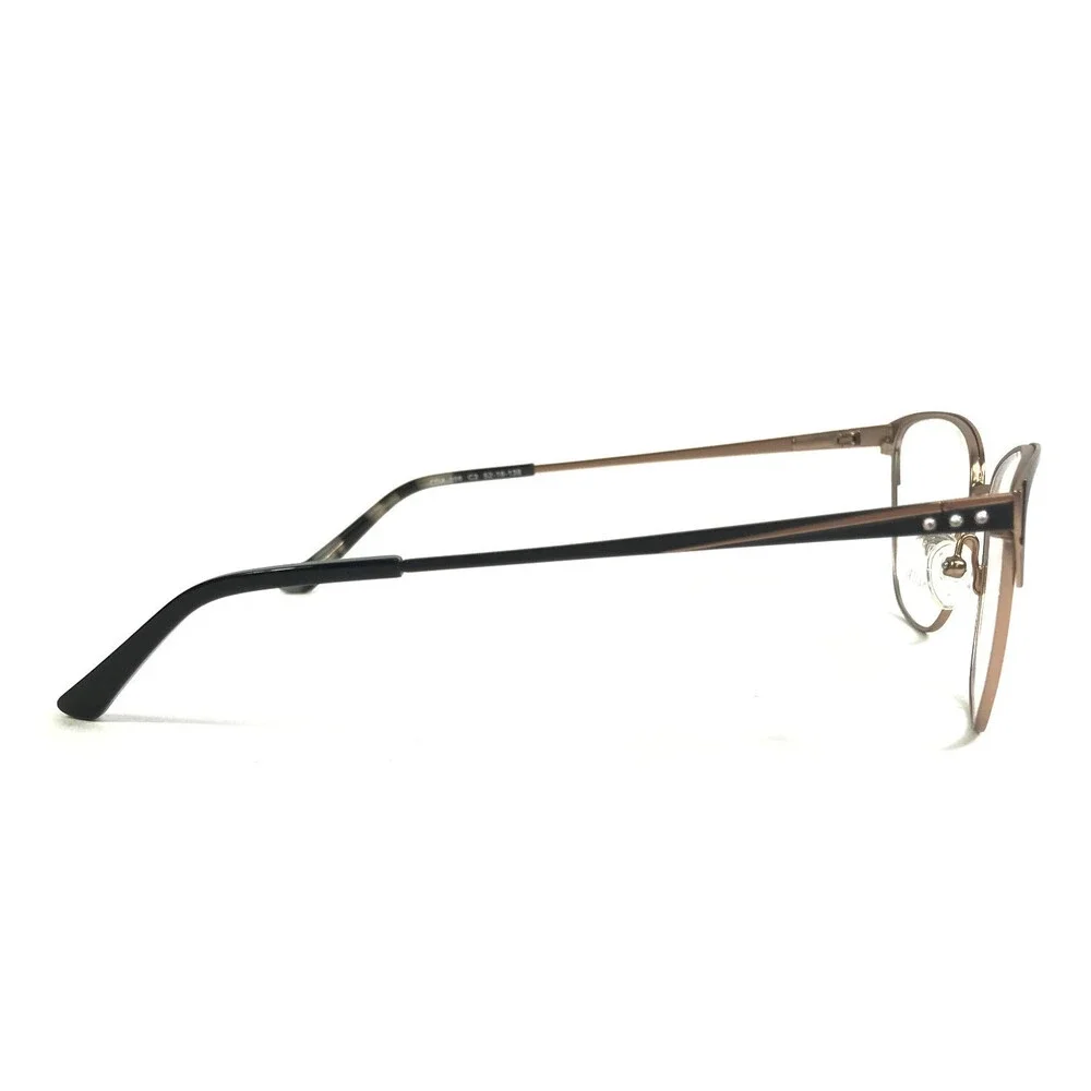 Cote D'Azur Eyeglasses Frames CDA-398 C3 Black Matte Rose Gold Cat Eye 52-16-138